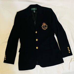 Ralph Lauren dark navy flawless Crest Blazer with Gold Buttons